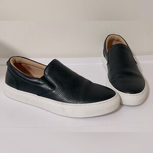 GREATS Brooklyn Wooster Black Leather Slip-on Sneakers Size 8.5